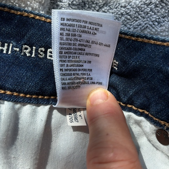 American Eagle Outfitters Super Stretch Hi-Rise Shortie AEO Denim Jean Shorts 2 - Picture 15 of 16